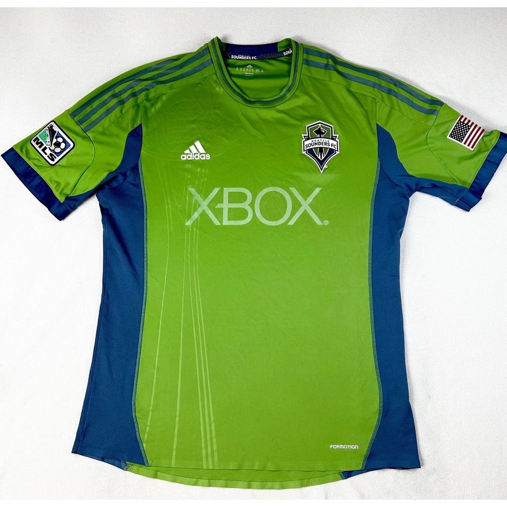 Adidas Seattle Sounders FC XBOX Soccer Jersey Mens XL Green Blue MLS Formotion